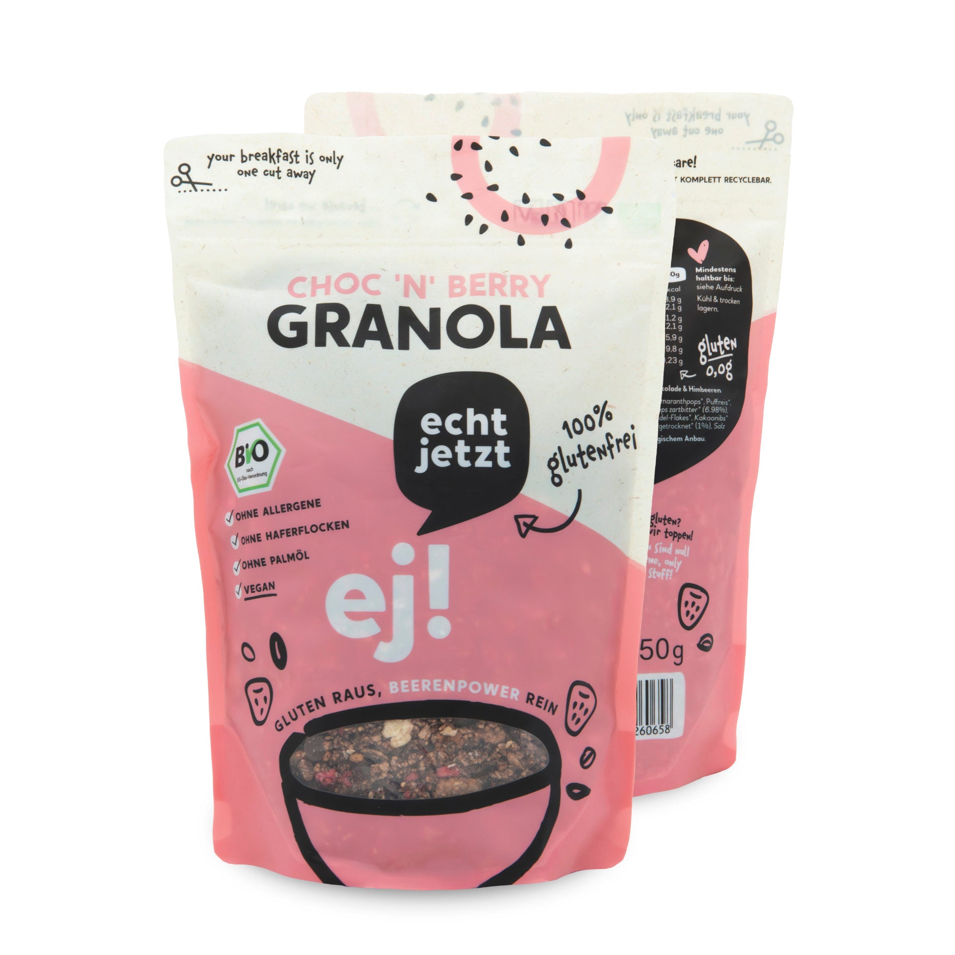 Choc 'n' Berry - Bio Granola *ohne Hafer*